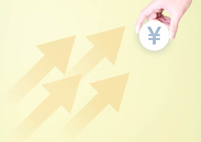 ￥マークと上昇する矢印